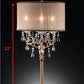 32" Clear and Rose Gold Faux Crystal Accent Table Lamp