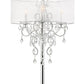 Glam Silver Faux Crystal Accent Table Lamp with See Thru Shade