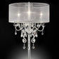 Glam Silver Faux Crystal Accent Table Lamp with See Thru Shade