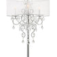 Glam Silver Faux Crystal Accent Table Lamp with See Thru Shade