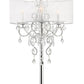Glam Silver Faux Crystal Accent Table Lamp with See Thru Shade
