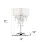 Glam Silver Faux Crystal Accent Table Lamp with See Thru Shade