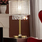 30" Gold Metal Novelty Bedside With White Drum Shade