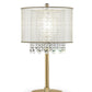 30" Gold Metal Novelty Bedside With White Drum Shade