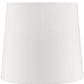 17" White Metal Bedside Table Lamp With Off-White Shade