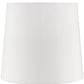 17" White Metal Bedside Table Lamp With Off-White Shade