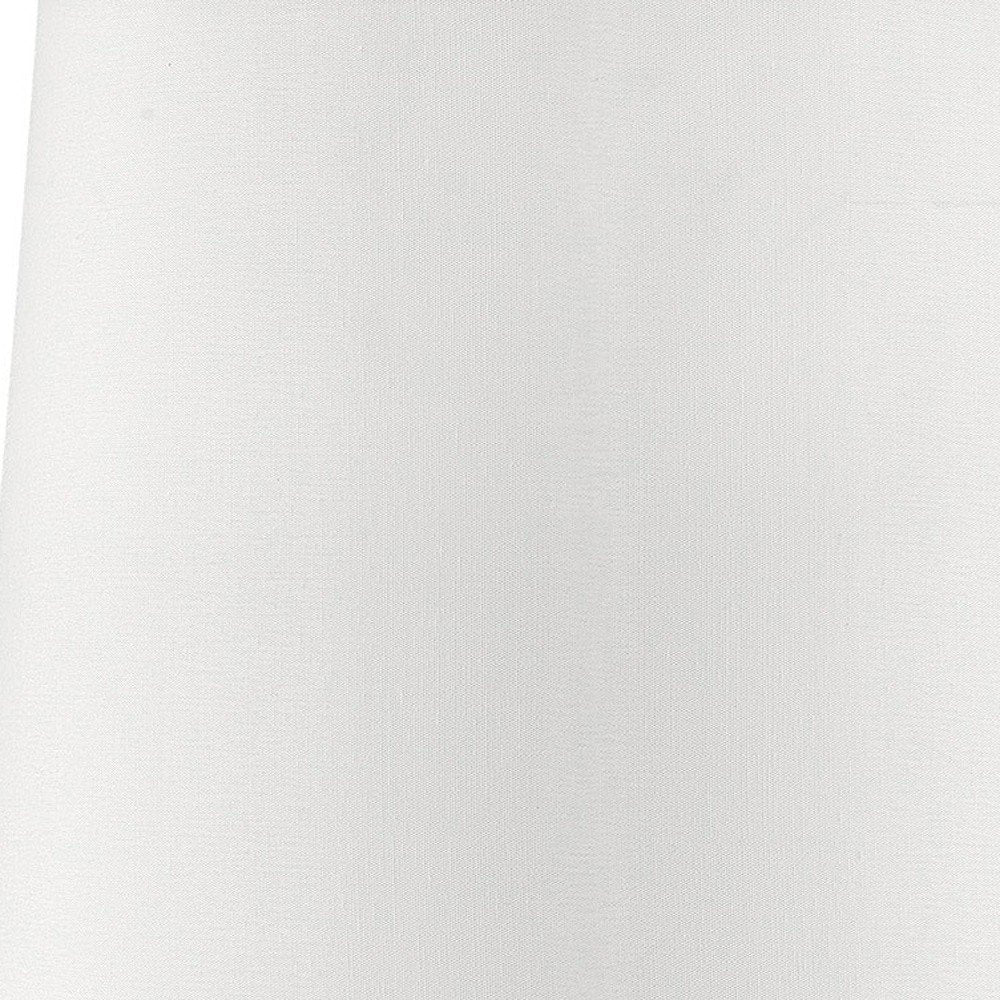 17" White Metal Bedside Table Lamp With Off-White Shade