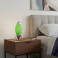 11" Green And Silver Acrylic And Metal Rocket Shaped Bedside Lamp