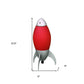 11" Red And Silver Acrylic And Metal Rocket Shaped Bedside Lamp