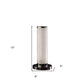 13” Modern White Sand Crystal And Steel Table Lamp