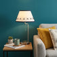 20" Silver Bedside Table Lamp With Off White Empire Shade