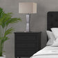 Black Glass Tower Table Lamp with Beige Fabric Shade