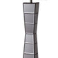Black Glass Tower Table Lamp with Beige Fabric Shade