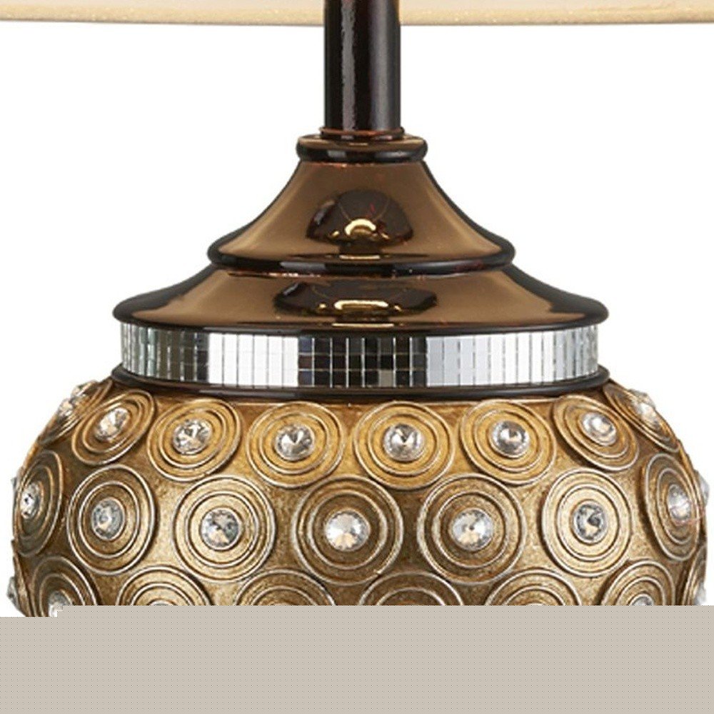 Glitzy Gold Bejeweled Table Lamp