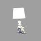 21" White Novelty Clown Table Lamp With White Empire Shade