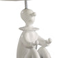 21" White Novelty Clown Table Lamp With White Empire Shade