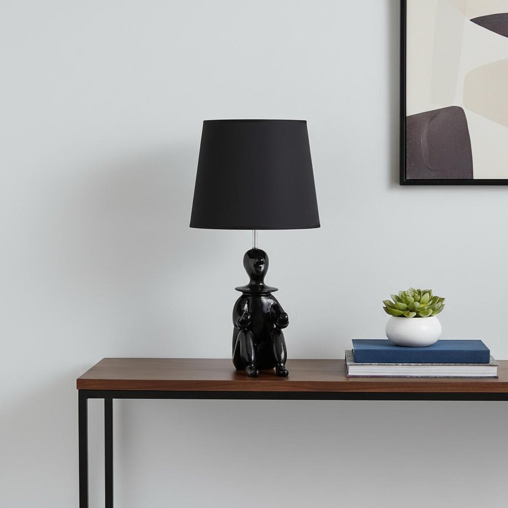 21” Black Sculptural Clown Phone Holder Desk Lamp