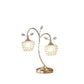 17" Gold Two Light Bedside Table Lamp With Clear Novelty Shade