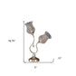 19" Gold Two Light Bedside Table Lamp With Clear Novelty Shade