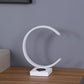 14" White Metal LED with USB Wireless Charger Table Lamp