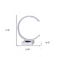14" White Metal LED with USB Wireless Charger Table Lamp