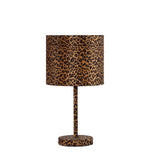 19" Amber And Black Bedside Lamp With Drum Shade