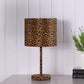 19" Amber And Black Bedside Lamp With Drum Shade