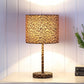 19" Amber And Black Bedside Lamp With Drum Shade