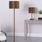 19" Amber And Black Bedside Lamp With Drum Shade