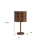 19" Amber And Black Bedside Lamp With Drum Shade