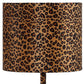 19" Orange And Black Metal Bedside Table Lamp With Orange And Black Drum Shade