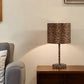 19" Amber And Black Bedside Lamp With Drum Shade