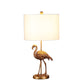 26" Gold Flamingo Table Lamp With White Drum Shade