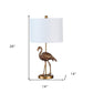 26" Gold Flamingo Table Lamp With White Drum Shade