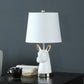 21" Silver Bedside Table Lamp With White Empire Shade