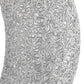 12" Silver Bedside Table Lamp With Silver Swirl Novelty Shade