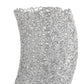 12" Silver Bedside Table Lamp With Silver Swirl Novelty Shade