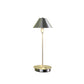 17" Silver Metal Bedside Table Lamp With Silver Cone Shade