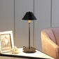 18" Black Metal Bedside Table Lamp With Black Cone Shade