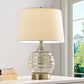 23" Off-White Metal Bedside Table Lamp With Off-White Shade