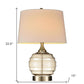 23" Off-White Metal Bedside Table Lamp With Off-White Shade