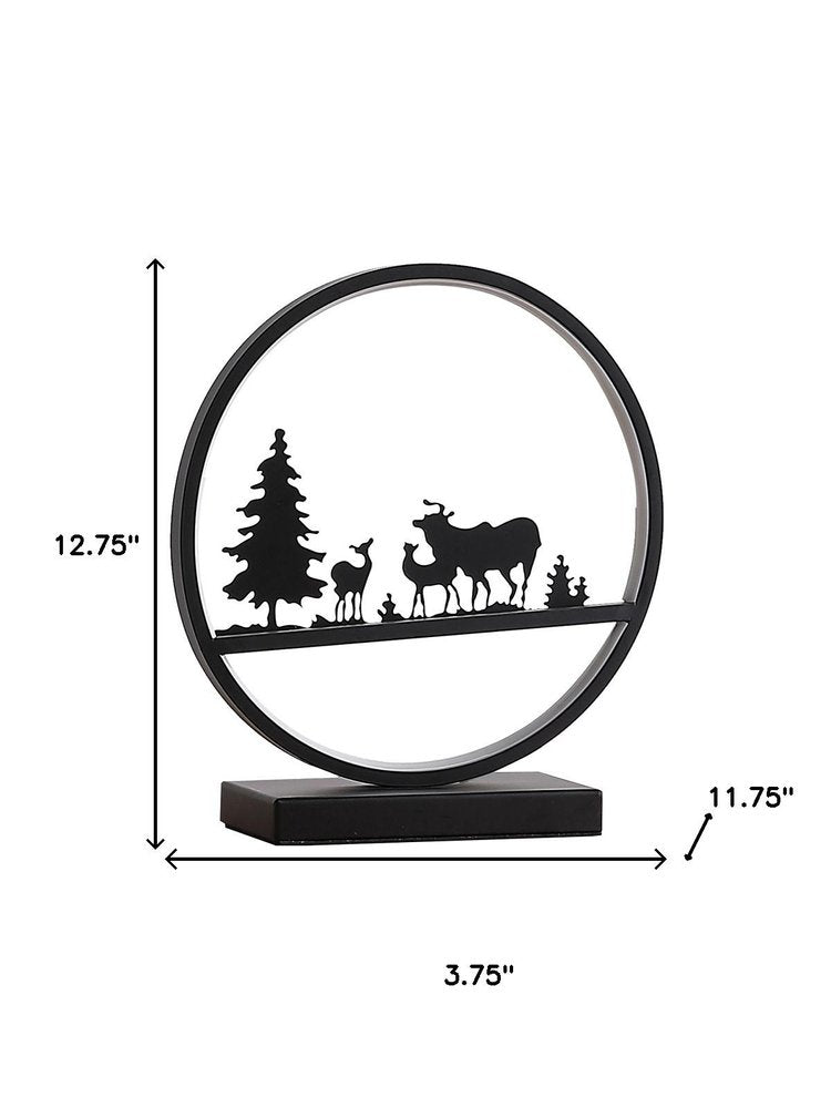 13" Black Bedside Led Table Lamp