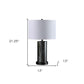 21" Glass LED Cylinder Table Lamp with Nightlight and White Drum Shade