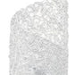 22" Silver Bedside Table Lamp With White Swirl Novelty Shade