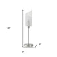 22" Silver Bedside Table Lamp With White Swirl Novelty Shade