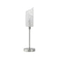 22" Silver Bedside Table Lamp With White Swirl Novelty Shade