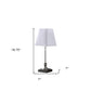 19" Silver Bedside Table Lamp With White Empire Shade