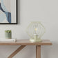 10" Gold Bedside Table Lamp With Gold Cage Shade