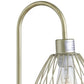 21" Gold Bedside Table Lamp With Gold Cage Shade