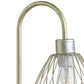 21" Gold Bedside Table Lamp With Gold Cage Shade
